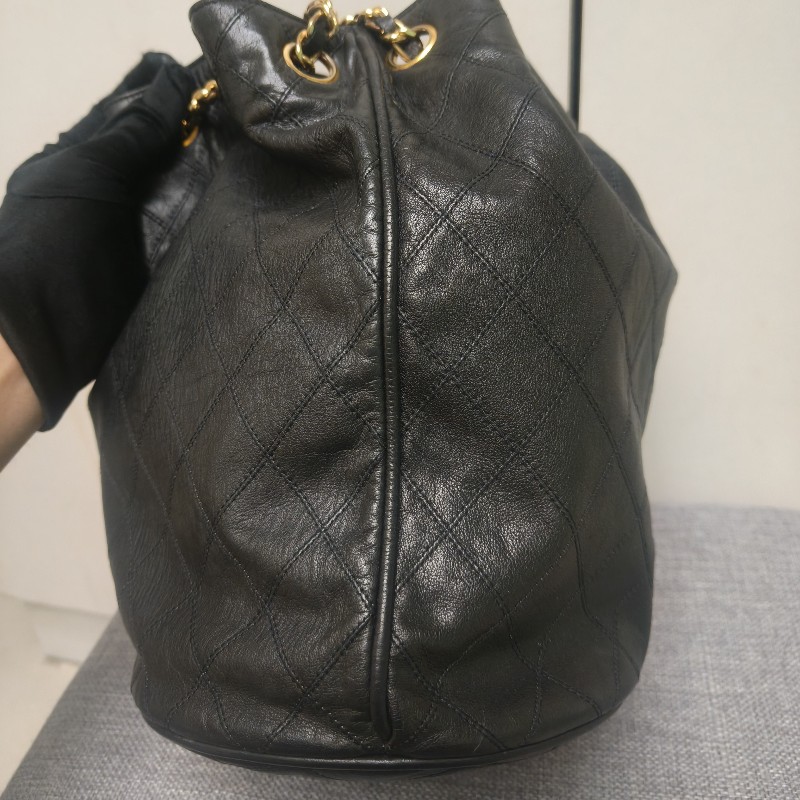㊣✨CHANEL✨香奈兒 黑色 老香 小香 Vintage 雙C 多背法 水桶包 肩背包/二手包/二手精品🌳二手樹屋🌳-4