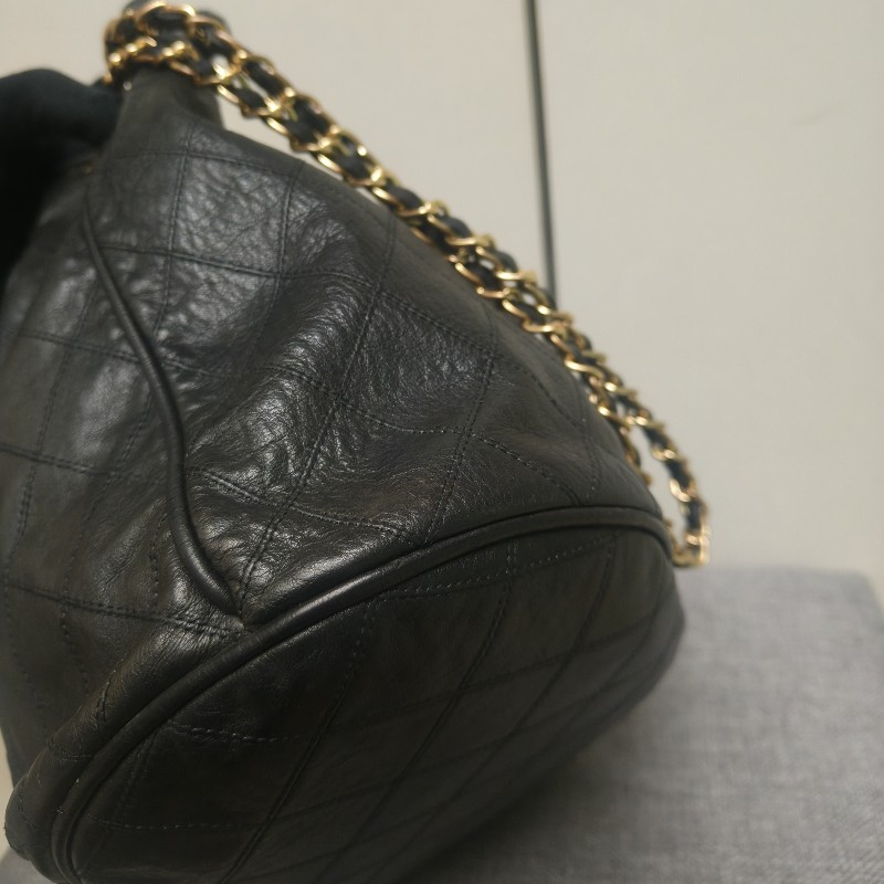 ㊣✨CHANEL✨香奈兒 黑色 老香 小香 Vintage 雙C 多背法 水桶包 肩背包/二手包/二手精品🌳二手樹屋🌳-10