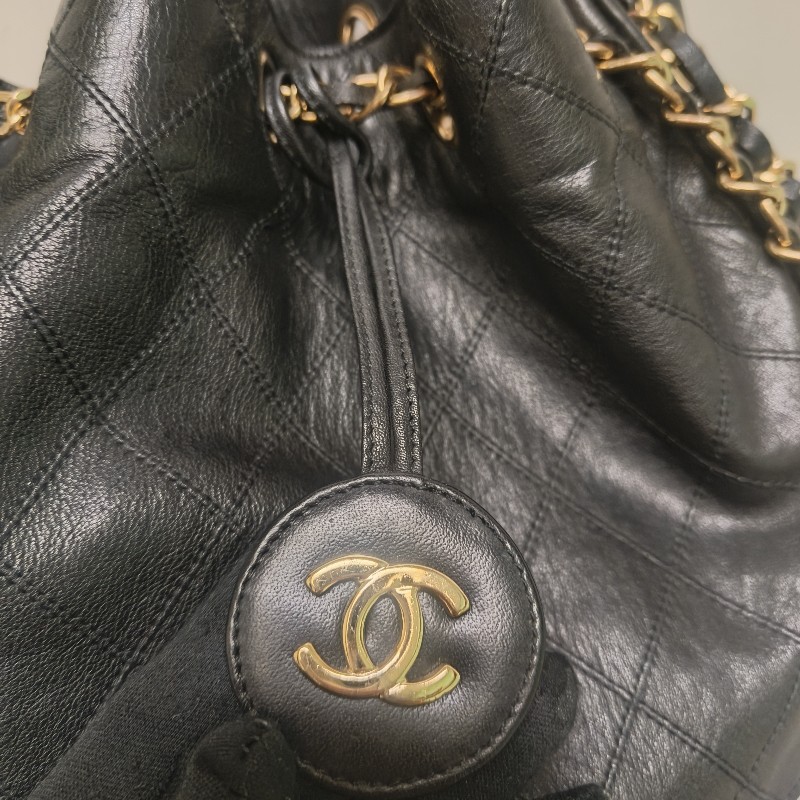 ㊣✨CHANEL✨香奈兒 黑色 老香 小香 Vintage 雙C 多背法 水桶包 肩背包/二手包/二手精品🌳二手樹屋🌳-16