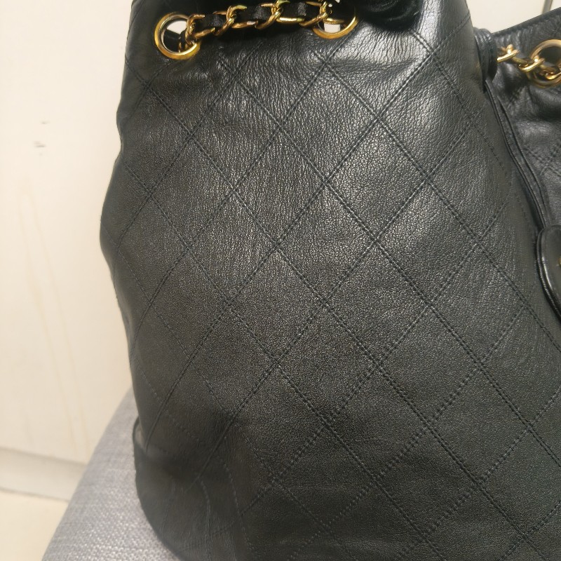 ㊣✨CHANEL✨香奈兒 黑色 老香 小香 Vintage 雙C 多背法 水桶包 肩背包/二手包/二手精品🌳二手樹屋🌳-18