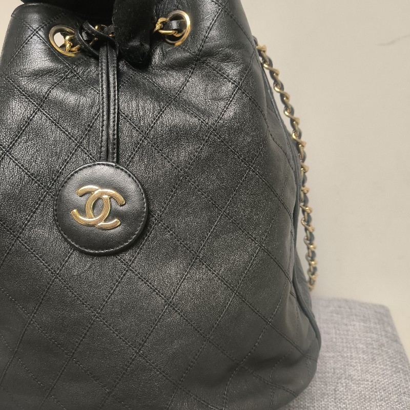 ㊣✨CHANEL✨香奈兒 黑色 老香 小香 Vintage 雙C 多背法 水桶包 肩背包/二手包/二手精品🌳二手樹屋🌳-19
