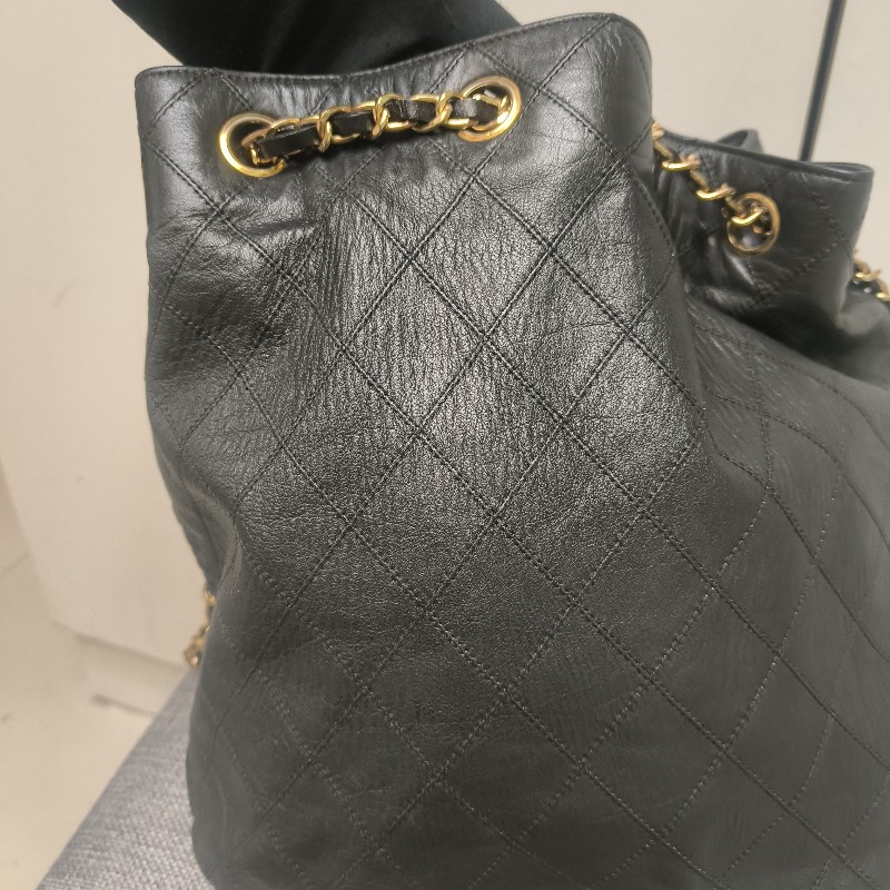 ㊣✨CHANEL✨香奈兒 黑色 老香 小香 Vintage 雙C 多背法 水桶包 肩背包/二手包/二手精品🌳二手樹屋🌳-21
