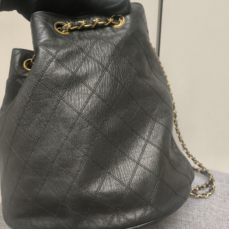 ㊣✨CHANEL✨香奈兒 黑色 老香 小香 Vintage 雙C 多背法 水桶包 肩背包/二手包/二手精品🌳二手樹屋🌳-23