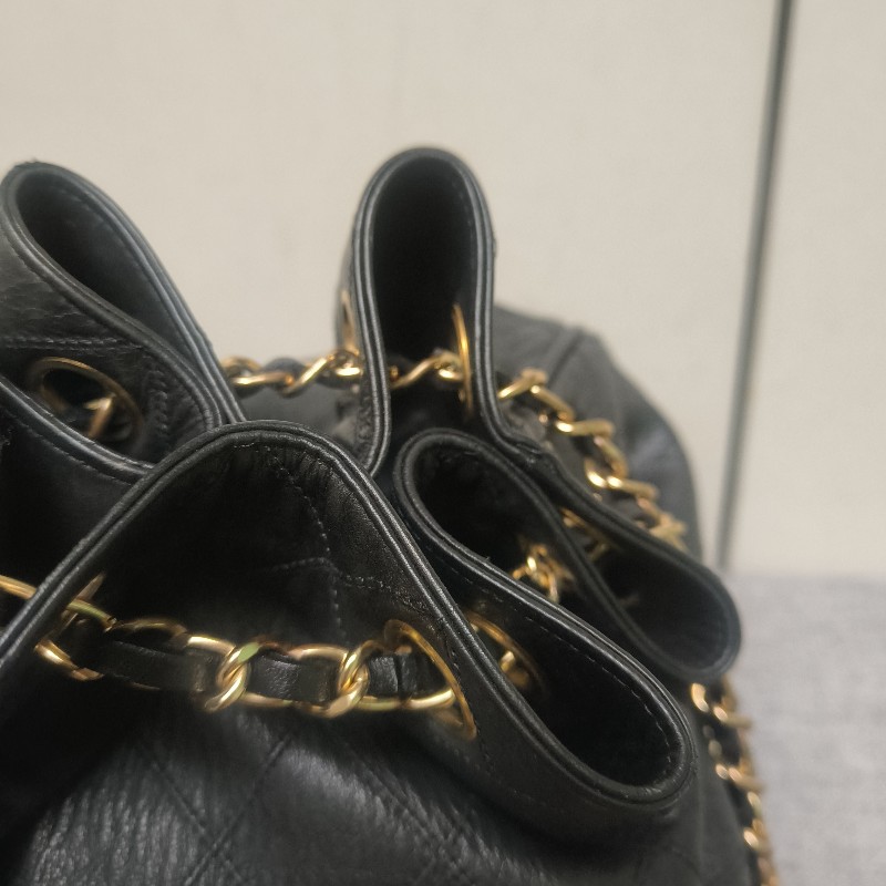 ㊣✨CHANEL✨香奈兒 黑色 老香 小香 Vintage 雙C 多背法 水桶包 肩背包/二手包/二手精品🌳二手樹屋🌳-32