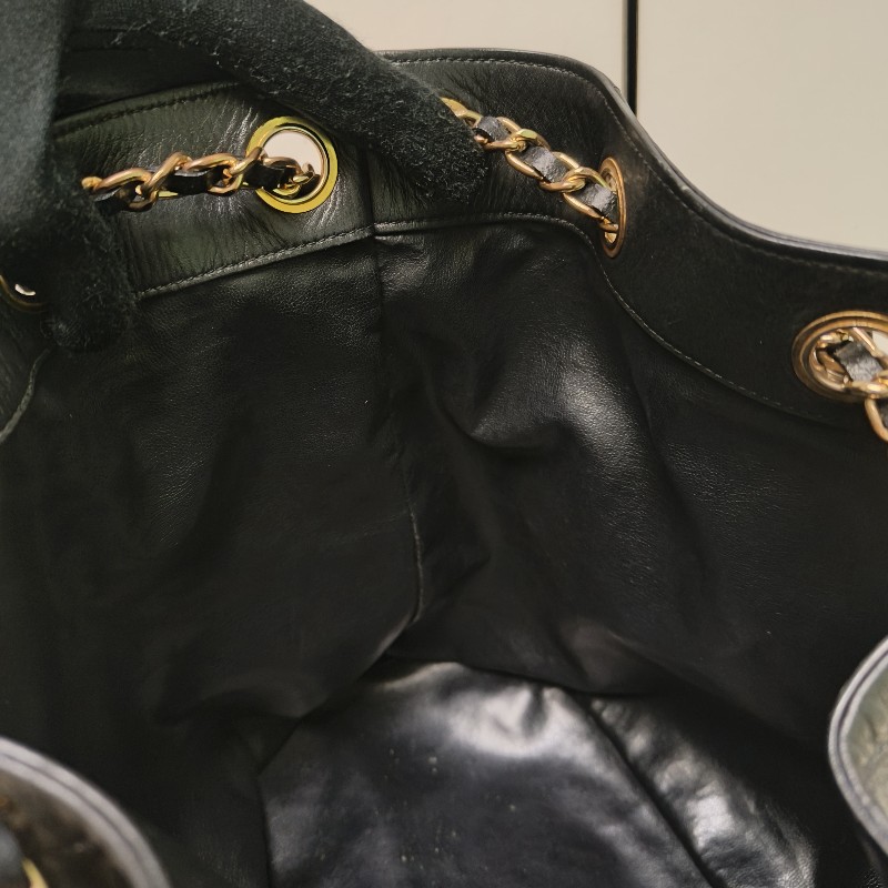 ㊣✨CHANEL✨香奈兒 黑色 老香 小香 Vintage 雙C 多背法 水桶包 肩背包/二手包/二手精品🌳二手樹屋🌳-37