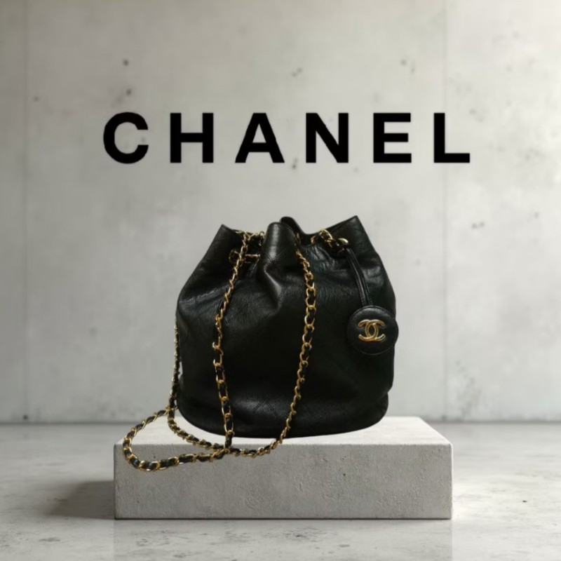 ㊣✨CHANEL✨香奈兒 黑色 老香 小香 Vintage 雙C 多背法 水桶包 肩背包/二手包/二手精品🌳二手樹屋🌳-0