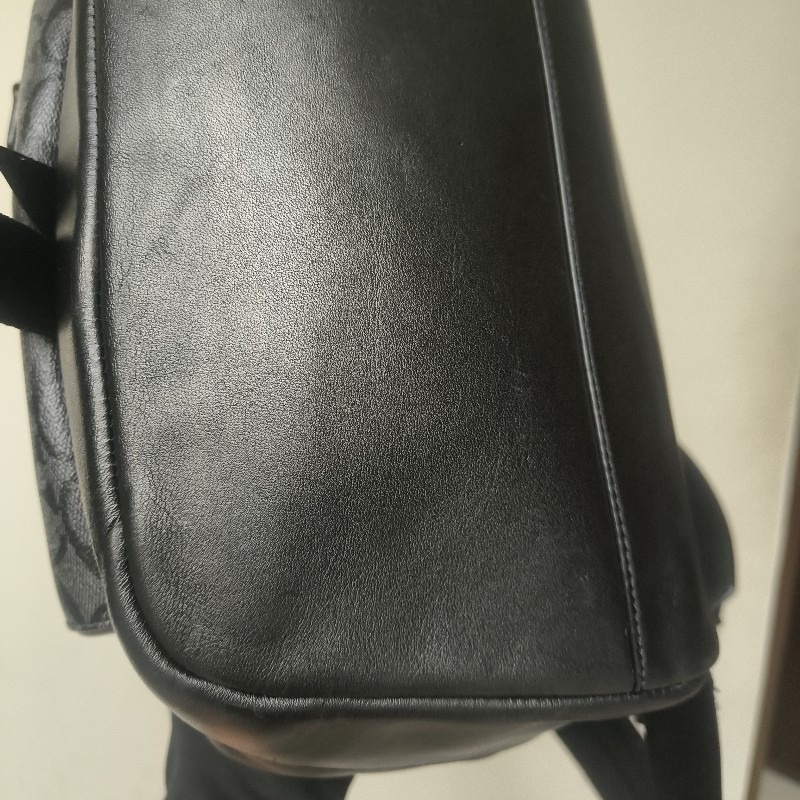 來囉‼️來囉‼️雙11優惠上車囉🚒超狂降價只到11/11🎁㊣✨COACH✨蔻馳 黑色 老花 皮革 掀蓋 抽繩 後背包/二手包/二手精品🌳二手樹屋🌳-11