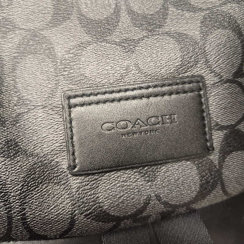 來囉‼️來囉‼️雙11優惠上車囉🚒超狂降價只到11/11🎁㊣✨COACH✨蔻馳 黑色 老花 皮革 掀蓋 抽繩 後背包/二手包/二手精品🌳二手樹屋🌳-20