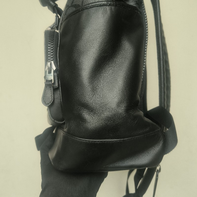 來囉‼️來囉‼️雙11優惠上車囉🚒超狂降價只到11/11🎁㊣✨COACH✨蔻馳 黑色 老花 皮革 掀蓋 抽繩 後背包/二手包/二手精品🌳二手樹屋🌳-27