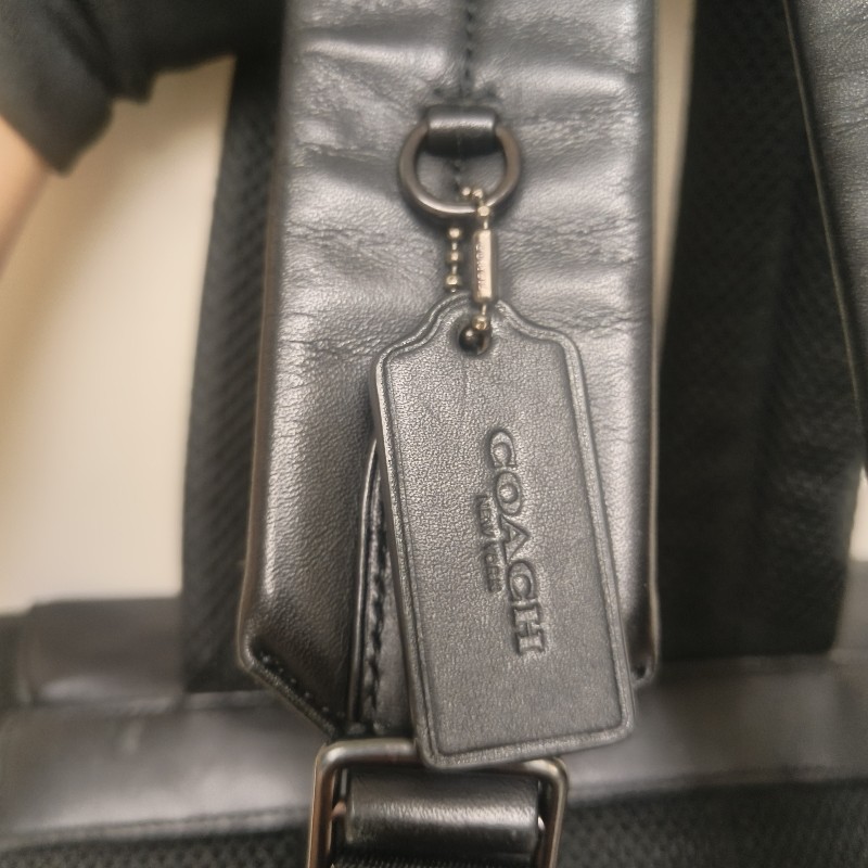 來囉‼️來囉‼️雙11優惠上車囉🚒超狂降價只到11/11🎁㊣✨COACH✨蔻馳 黑色 老花 皮革 掀蓋 抽繩 後背包/二手包/二手精品🌳二手樹屋🌳-34