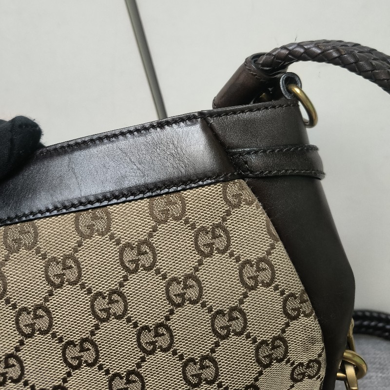 🔥衝破200銷售🔥【限時降價回饋至9/21】㊣✨GUCCI✨古馳 咖啡色 經典 老花 帆布 皮革 編織 肩背包 斜背包/雙G/二手包/保證正品🌳二手樹屋🌳-20