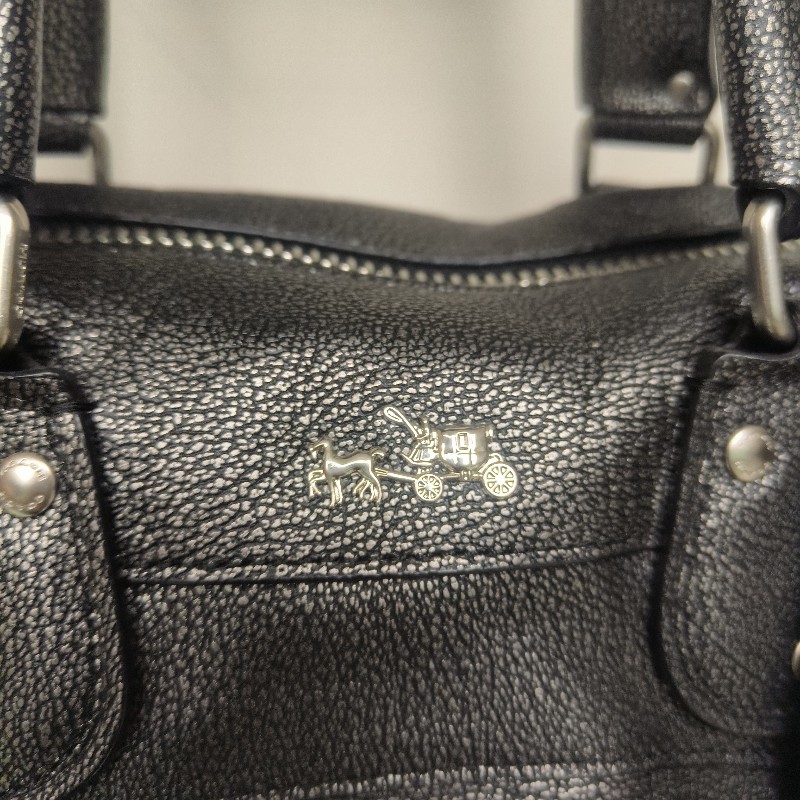 🔥年終狂降🔥【限時降價只到12/31(原7,800)】【9成新】㊣✨COACH✨蔻馳 金屬 黑銀 皮革 旋轉釦 波士頓 肩背包 手提包 斜背包/二手包/二手精品🌳二手樹屋🌳-20