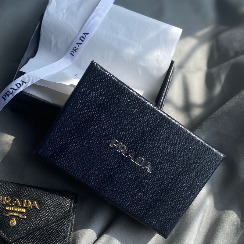 PRADA 黑色迷你防刮三折短夾皮夾錢包-13