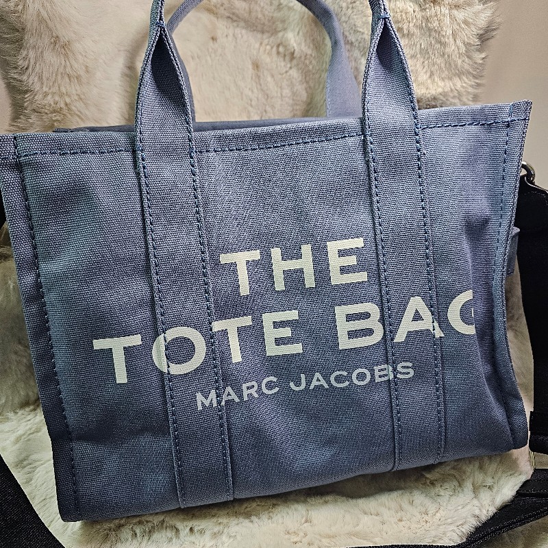 全新 Marc Jacobs The Tote Bag 小號帆布托特包 藍灰色-0