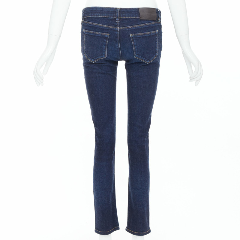 PRADA washed dark blue contour fit cropped skinny jeans XS-4