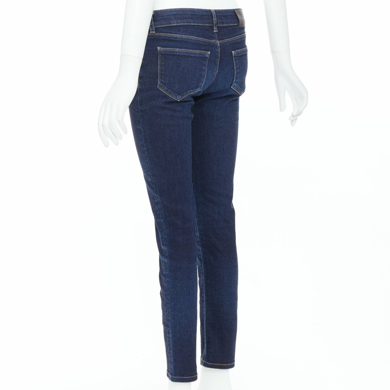 PRADA washed dark blue contour fit cropped skinny jeans XS-5