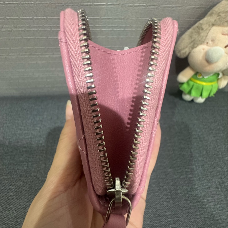 CHANEL 甜美粉銀色星星LOGO零錢包/卡包 ✨ 少見款-8