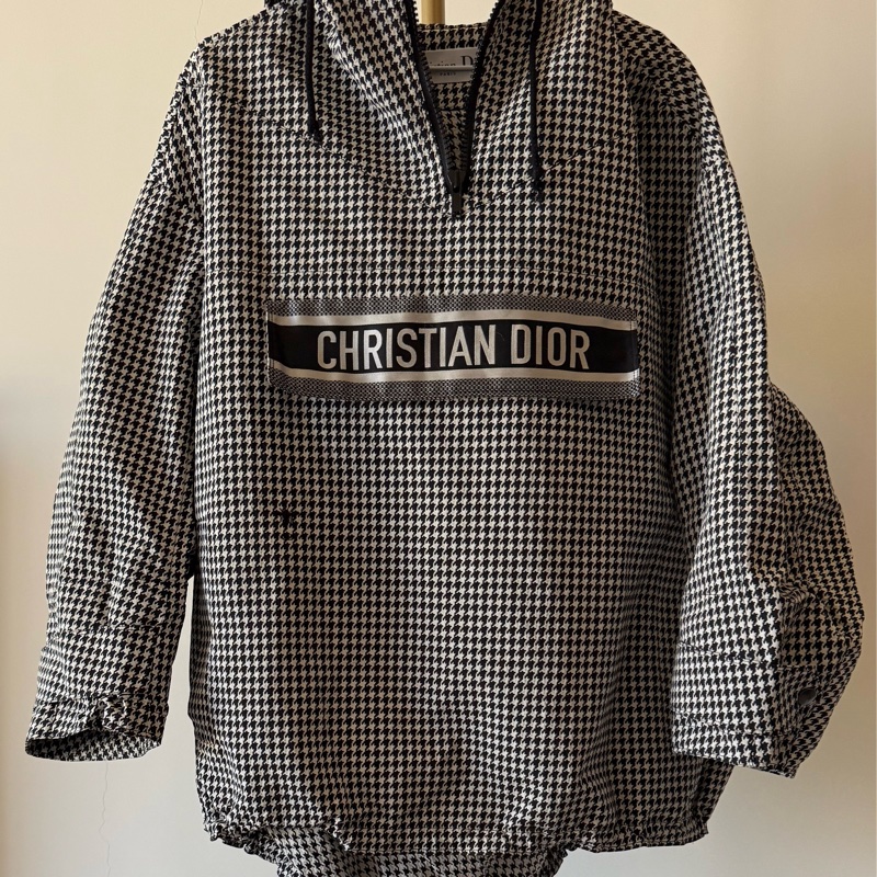 Dior連帽機能外套 XS 超級經典千鳥格紋衝鋒衣-0