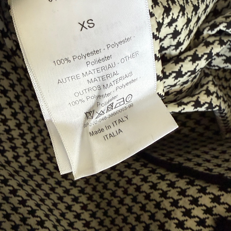 Dior連帽機能外套 XS 超級經典千鳥格紋衝鋒衣-4