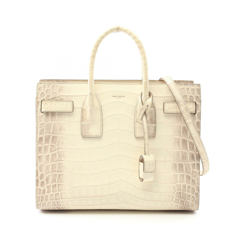 SAINT LAURENT Sac de Jour 小號手提包 378299 皮革 米色 二手 女士-0