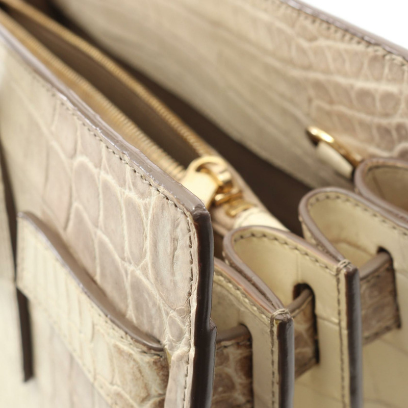 SAINT LAURENT Sac de Jour 小號手提包 378299 皮革 米色 二手 女士-6