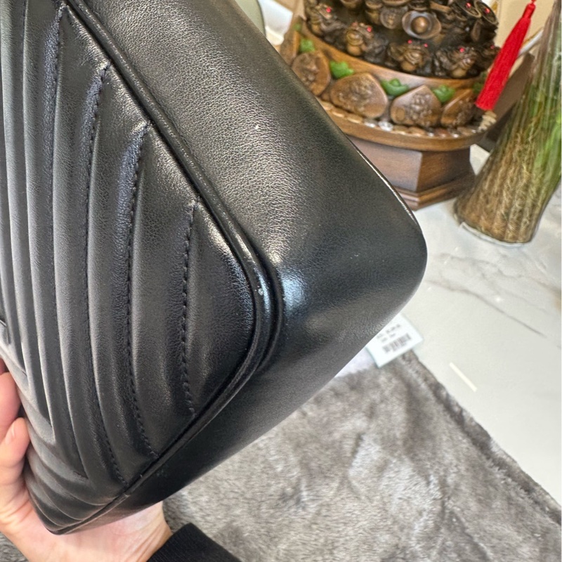 YSL聖羅蘭LOU金標Logo流蘇掛飾縫線牛皮革單肩斜挎相機包-6