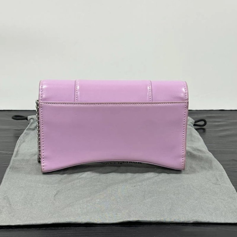 BALENCIAGA 淺紫色hourglass沙漏肩背斜背包 19.3*11.9*4.8 98新配件塵袋-5