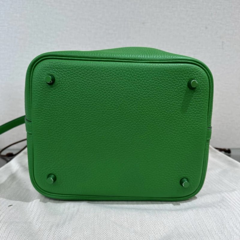 HERMES 竹子綠菜籃子22手提袋 22*22*18 99新配件:盒子塵袋鑰匙鎖購證-2