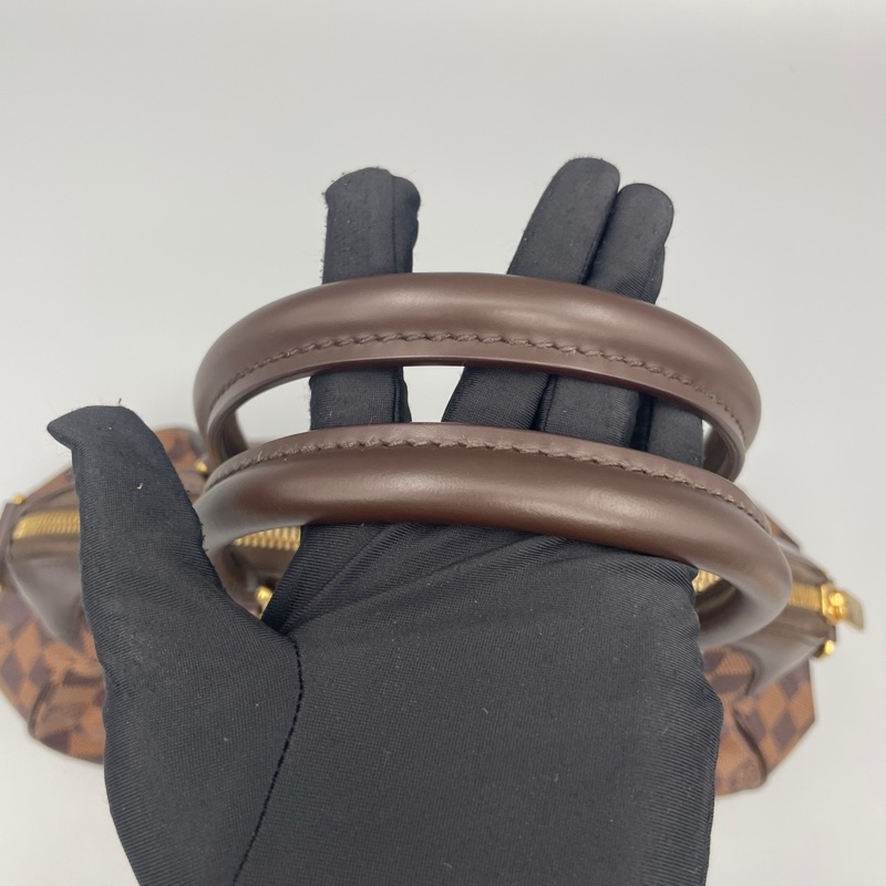 LV路易威登棕棋盤格葫蘆手提包-5