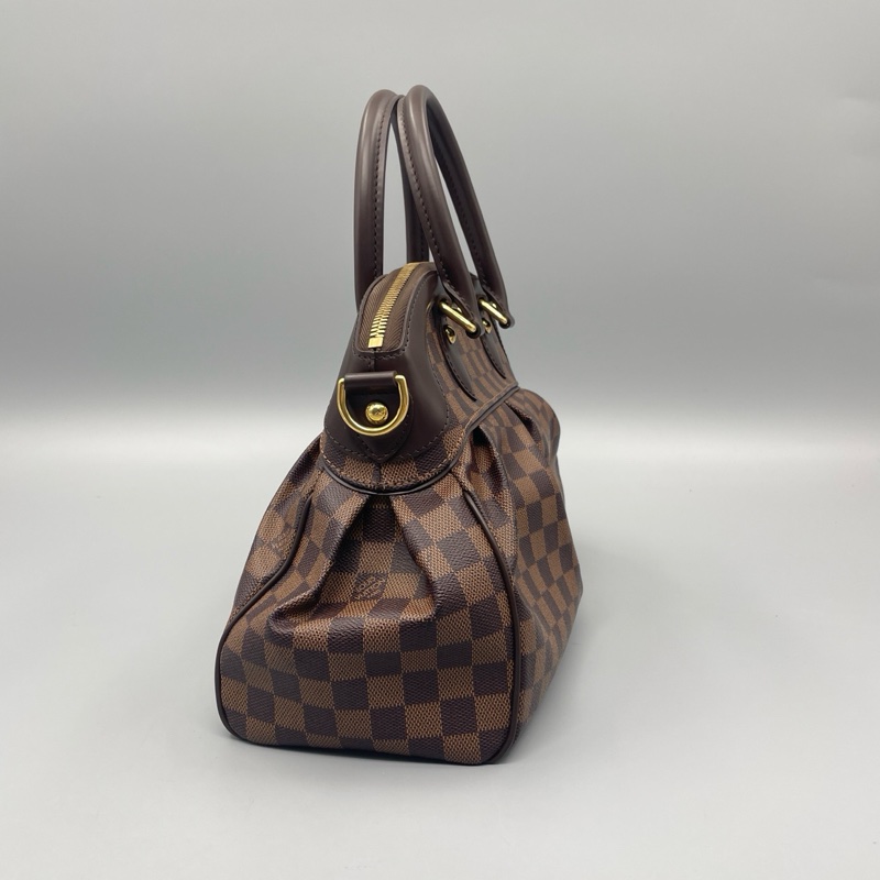 LV路易威登棕棋盤格葫蘆手提包-6
