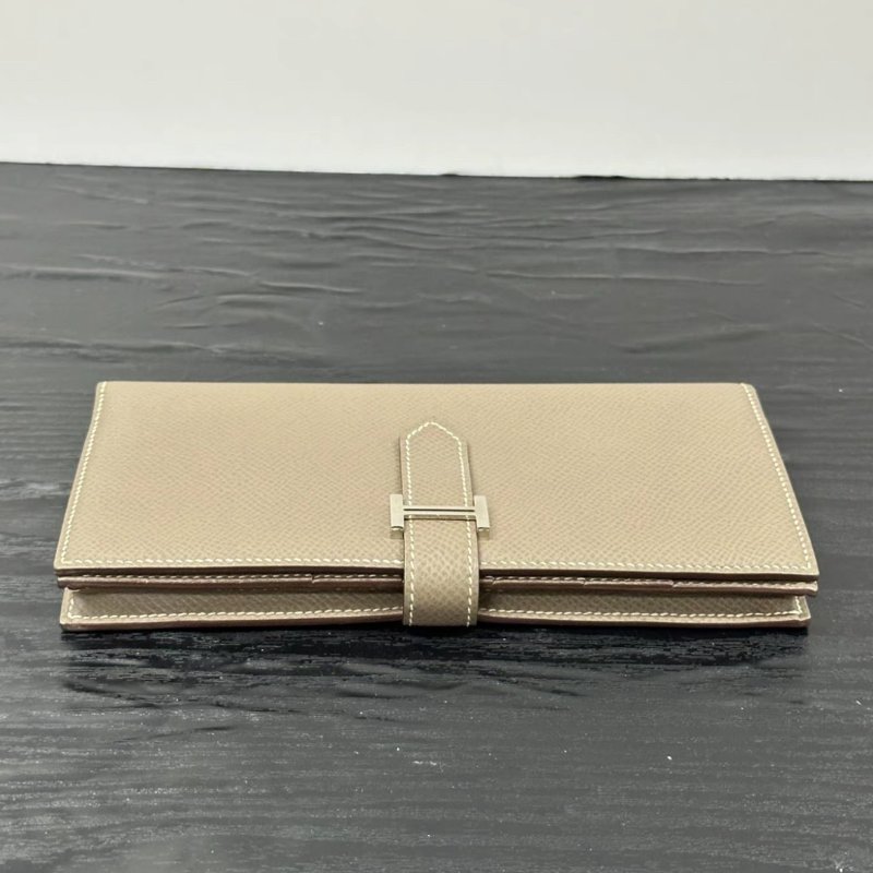 HERMES 大象灰銀扣長夾 17.5*9*2 98新-3