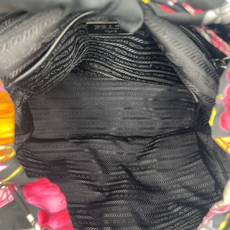 Prada 普拉達尼龍花卉雙肩包 後背包-8