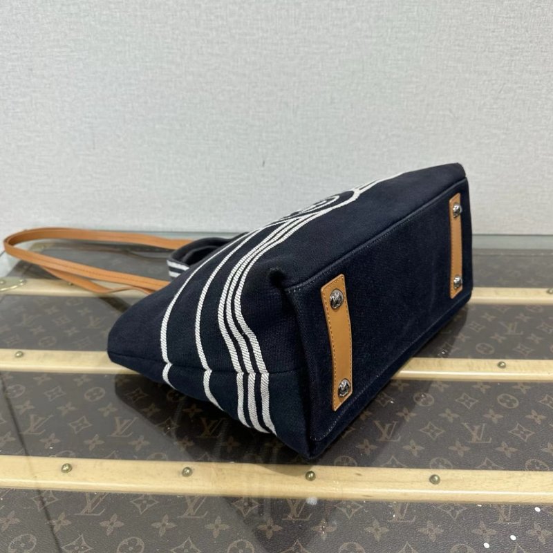 CHANEL 白色條紋手提肩背沙灘包31*24*15 98新配件塵袋-2