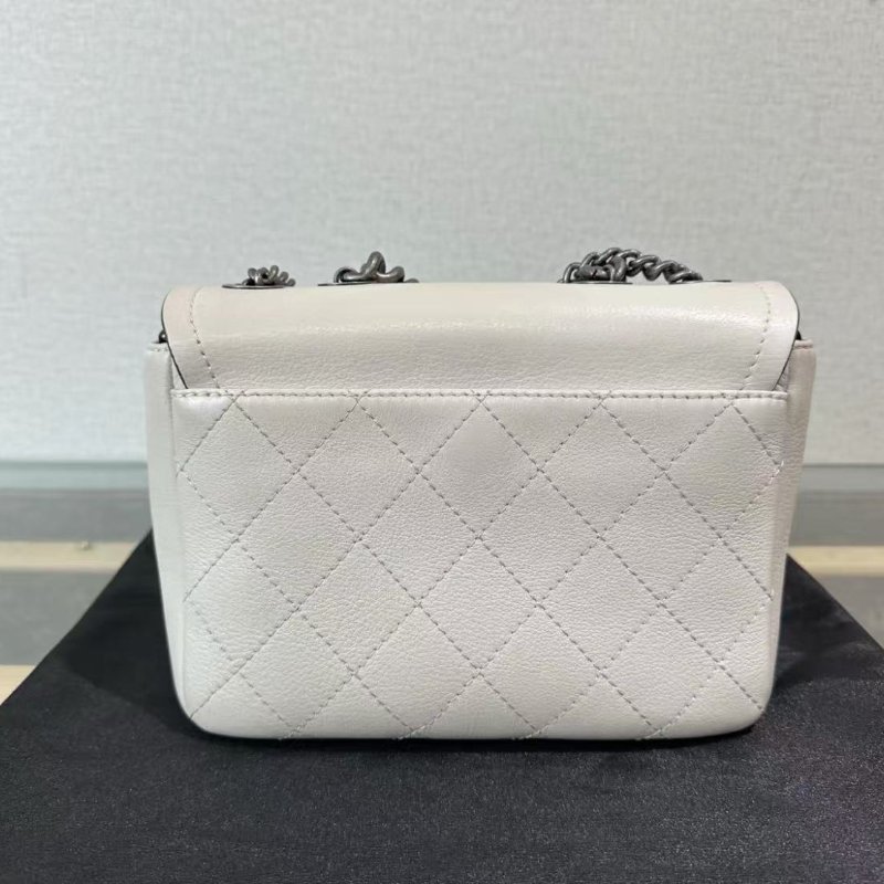 CHANEL 白銀希臘神話斜背郵差包 22*15*8 98新配件盒子塵袋-2