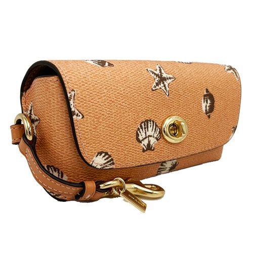 【全新】COACH 貝殼印花眼鏡墨鏡太陽眼鏡收納盒(粉)-1