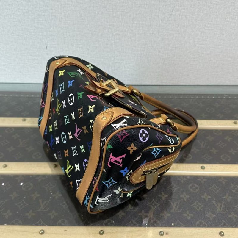 LV 黑三彩元包手提包 24*20*17 97新 配件塵袋鑰匙鎖-4