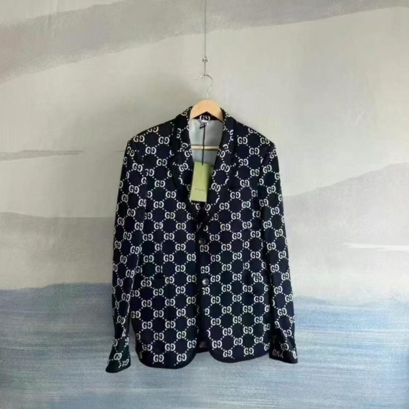 GUCCI 深藍色西裝 尺寸46碼全新 胸圍94衣長70原價六萬多-0