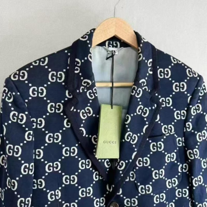 GUCCI 深藍色西裝 尺寸46碼全新 胸圍94衣長70原價六萬多-2