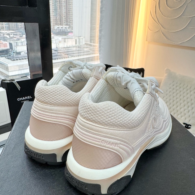 Chanel Fabric CC Light Pink Sneakers Size 38-8