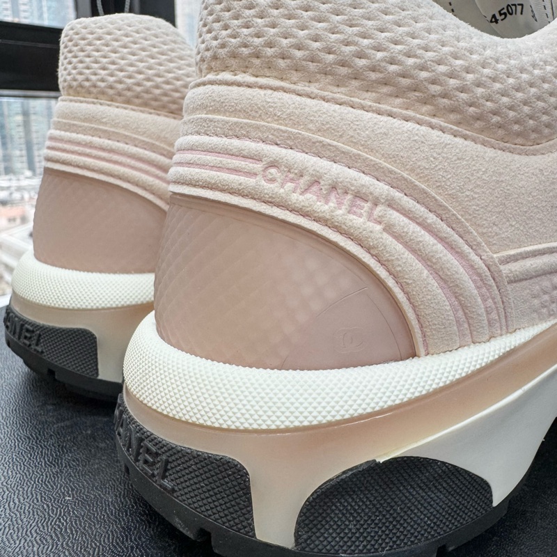Chanel Fabric CC Light Pink Sneakers Size 38-9