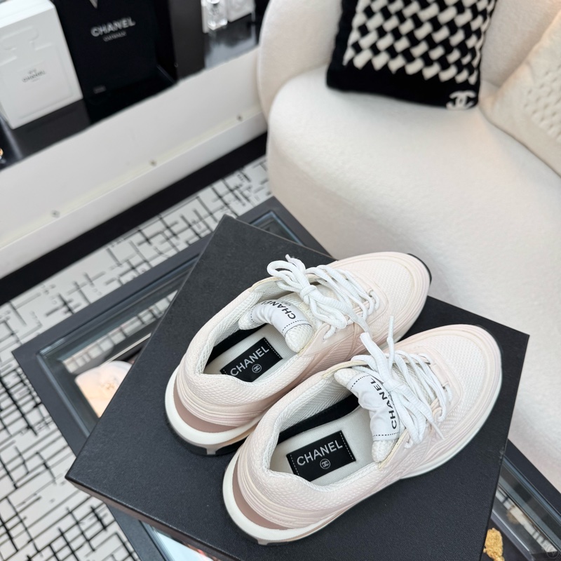 Chanel Fabric CC Light Pink Sneakers Size 38-10