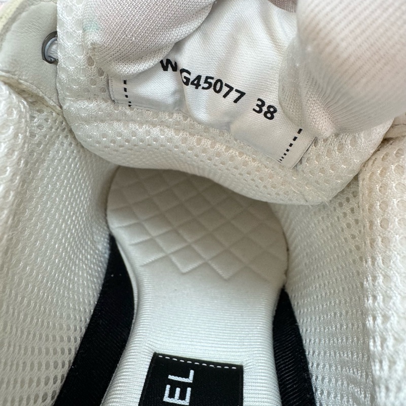 Chanel Fabric CC Light Pink Sneakers Size 38-13