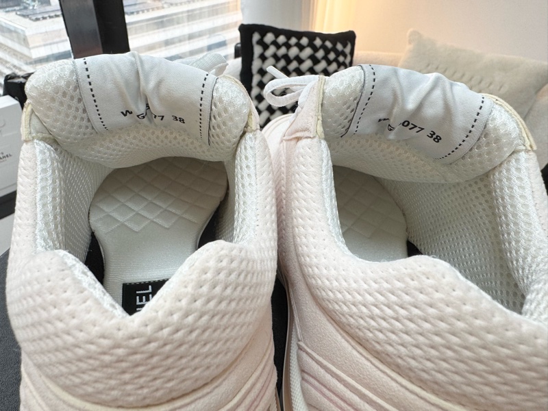 Chanel Fabric CC Light Pink Sneakers Size 38-15