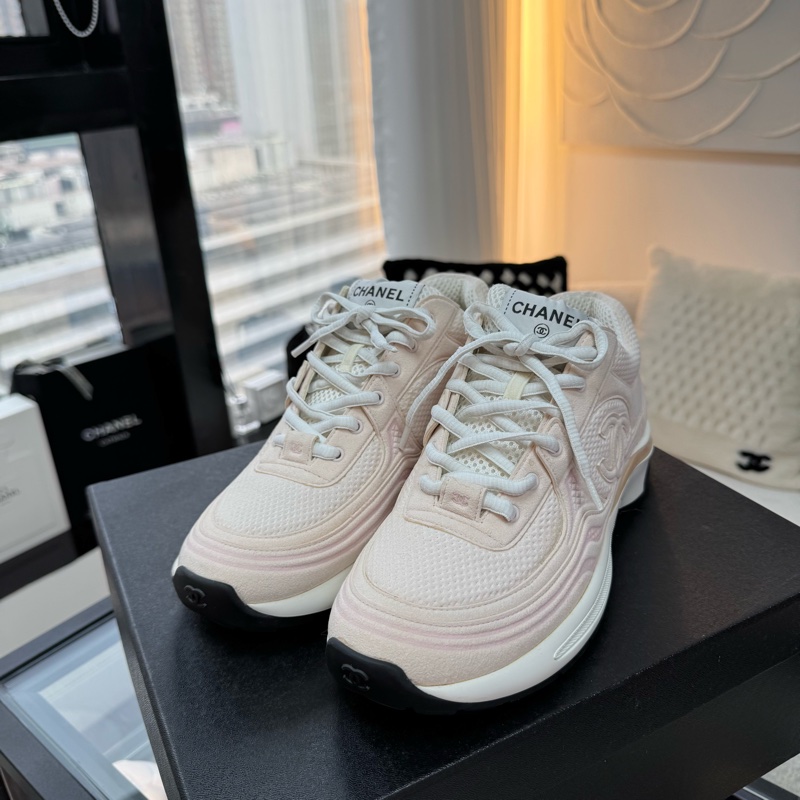 Chanel Fabric CC Light Pink Sneakers Size 38-19