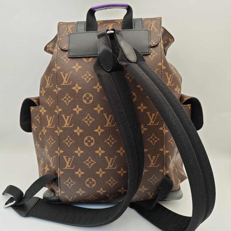 Louis Vuitton Christopher MM 老花配紫色帶,限量版背囊-2