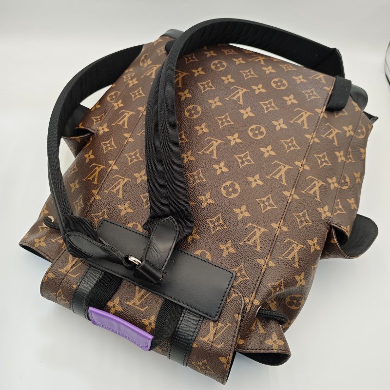 Louis Vuitton Christopher MM 老花配紫色帶,限量版背囊-8