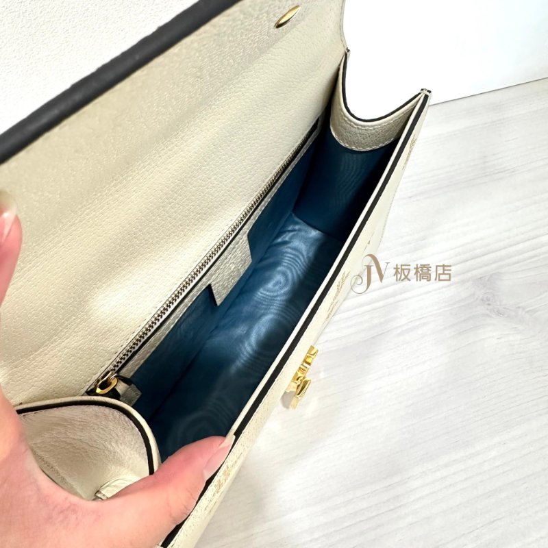 GUCCI 米色牛皮Sylvie蜜蜂星星手提肩背包-5