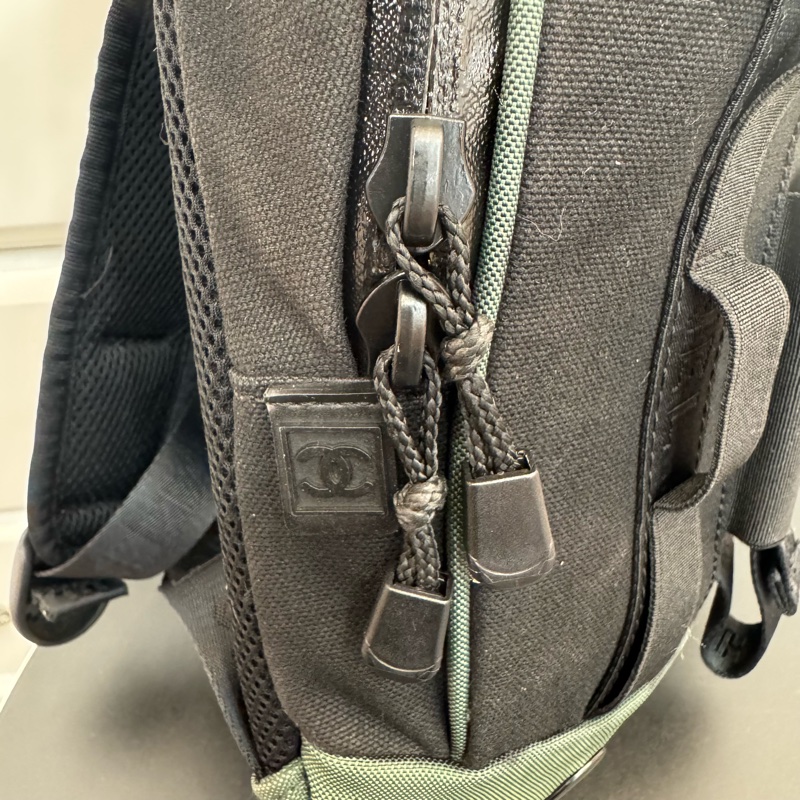Chanel 軍綠色 運動雙肩後背包-12
