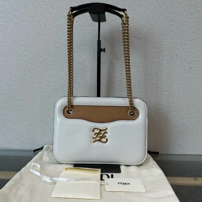 FENDI 金扣手提肩背風琴包 25.5*18*7 98新 配件塵袋-0