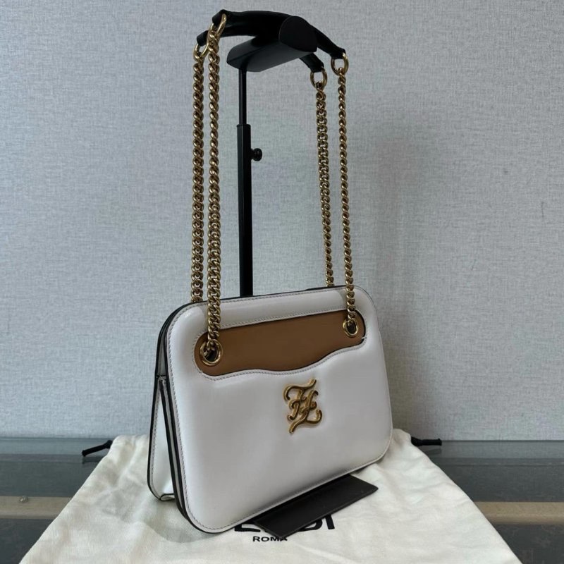 FENDI 金扣手提肩背風琴包 25.5*18*7 98新 配件塵袋-1